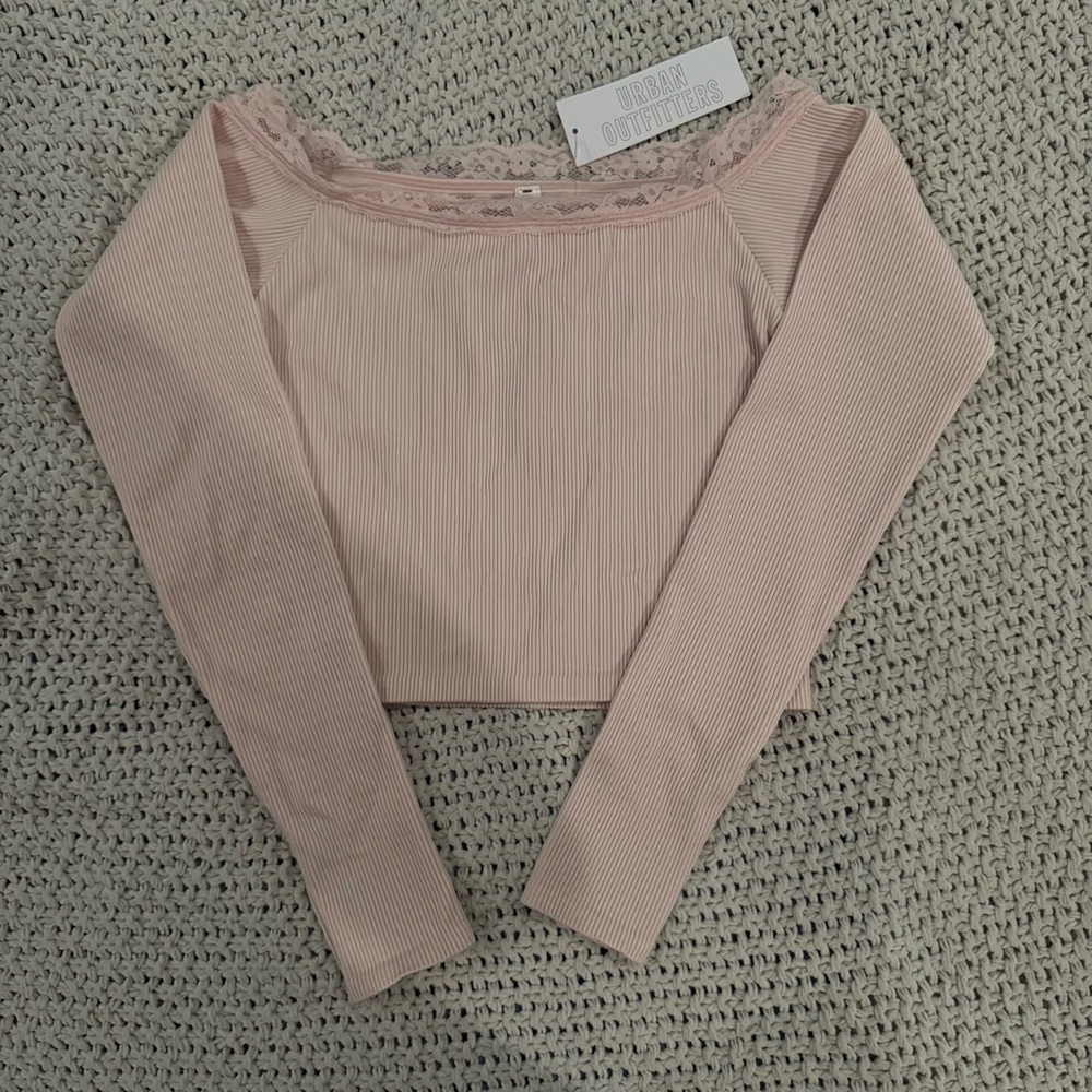 NWT Urban Outfitters Lacey Pink Long Sleeve